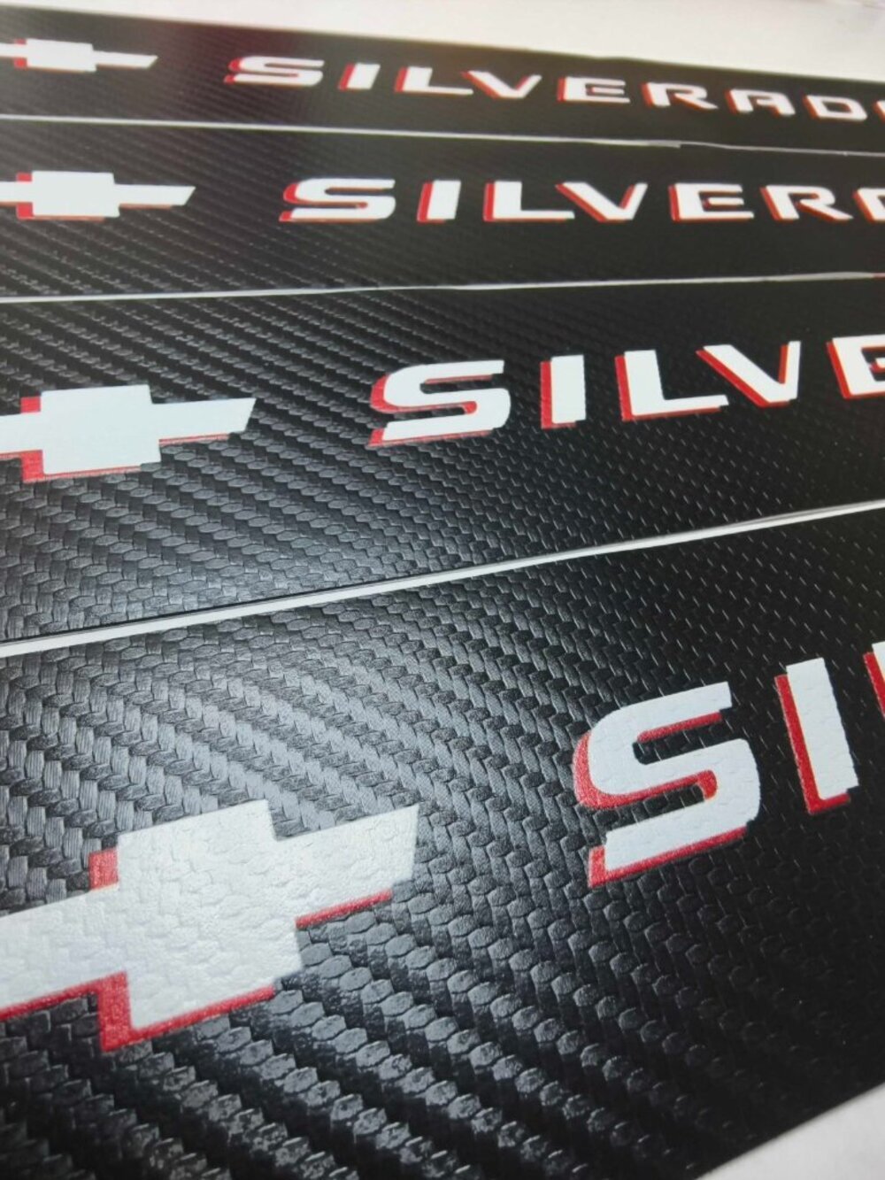 4Pcs Car Threshold Strip Door Plate Sill Scuff Cover for SILVERADO WHITE RED - Picture 3 of 5
